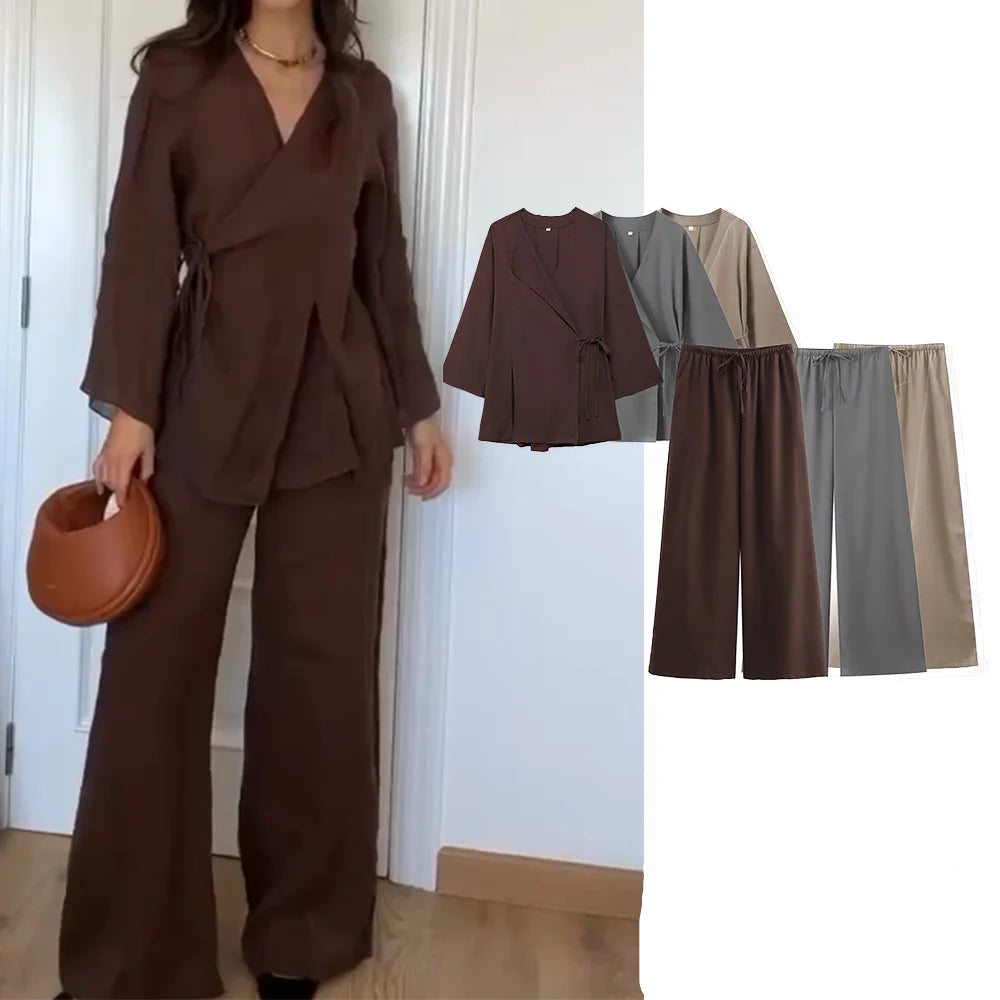 Chic Solid 2 Piece Women Set Fashion 2025