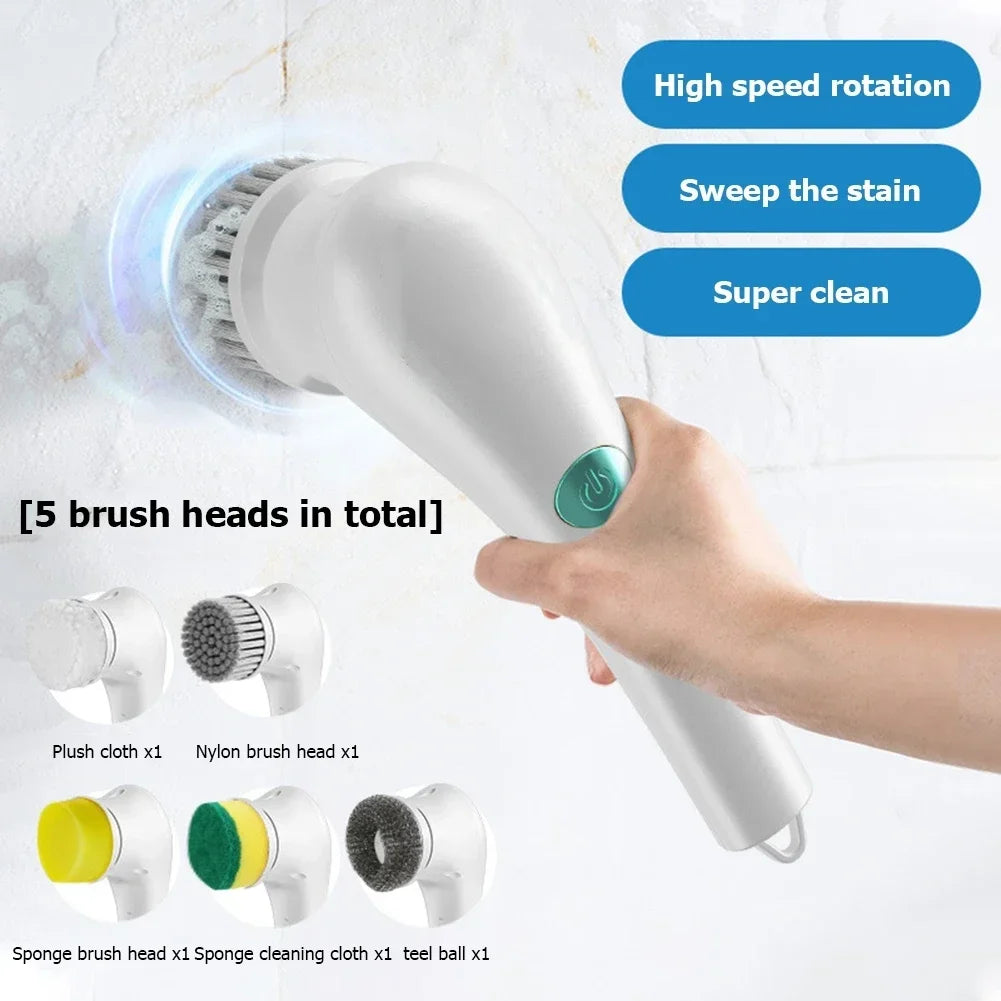 Wireless Household Electric Cleaning Brush 5-in-1Multifunctional USb Charging