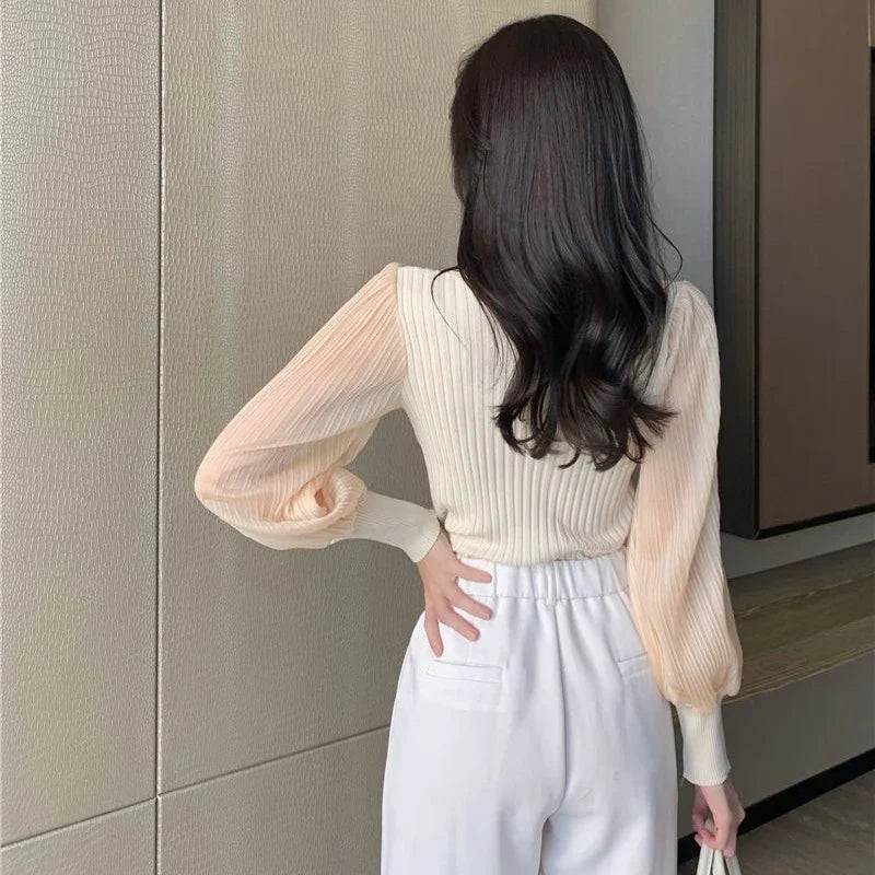 Lucyever Korean Chic Bow V-Neck Women Sweater