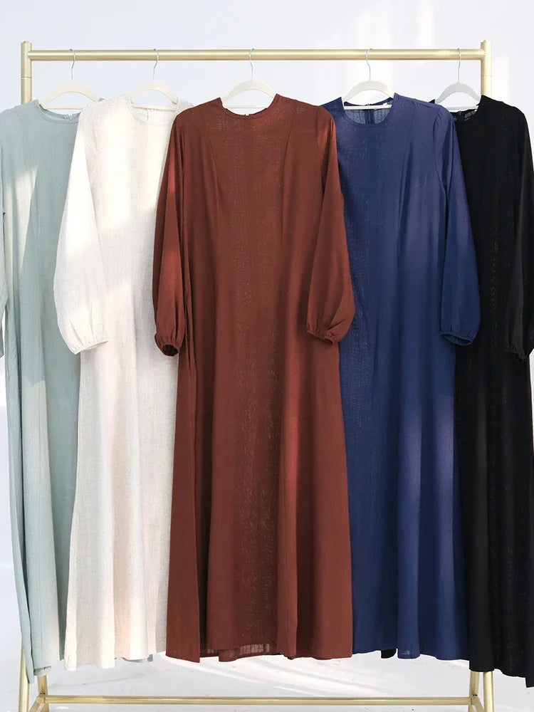 Women Dresses Solid Slim Jalabiya