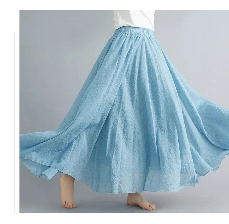 Cotton Linen Women Skirts