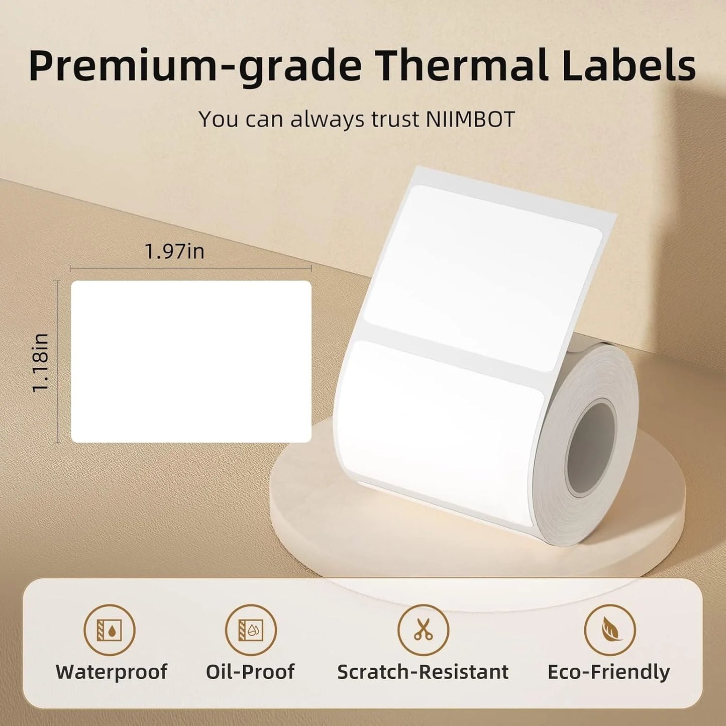 Niimbot 1Roll B1 White Sticker Paper Waterproof Adhesive Thermal Printer Tape