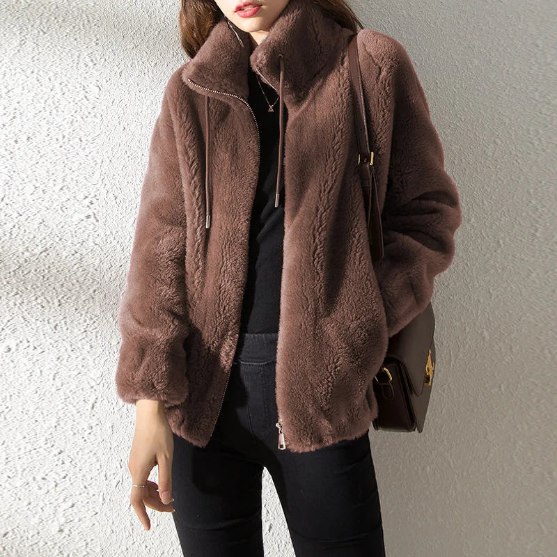 Women Winter Double Coral Fleece Warm Coat