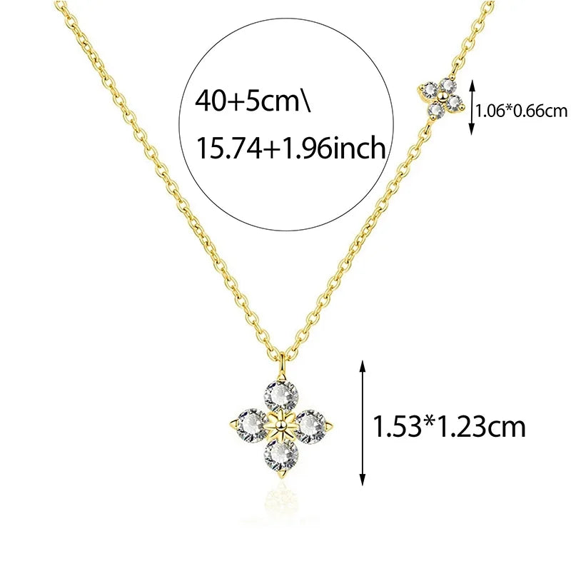 14k Gold Plated Flowers Elegant Pendant Necklace Wedding Jewelry