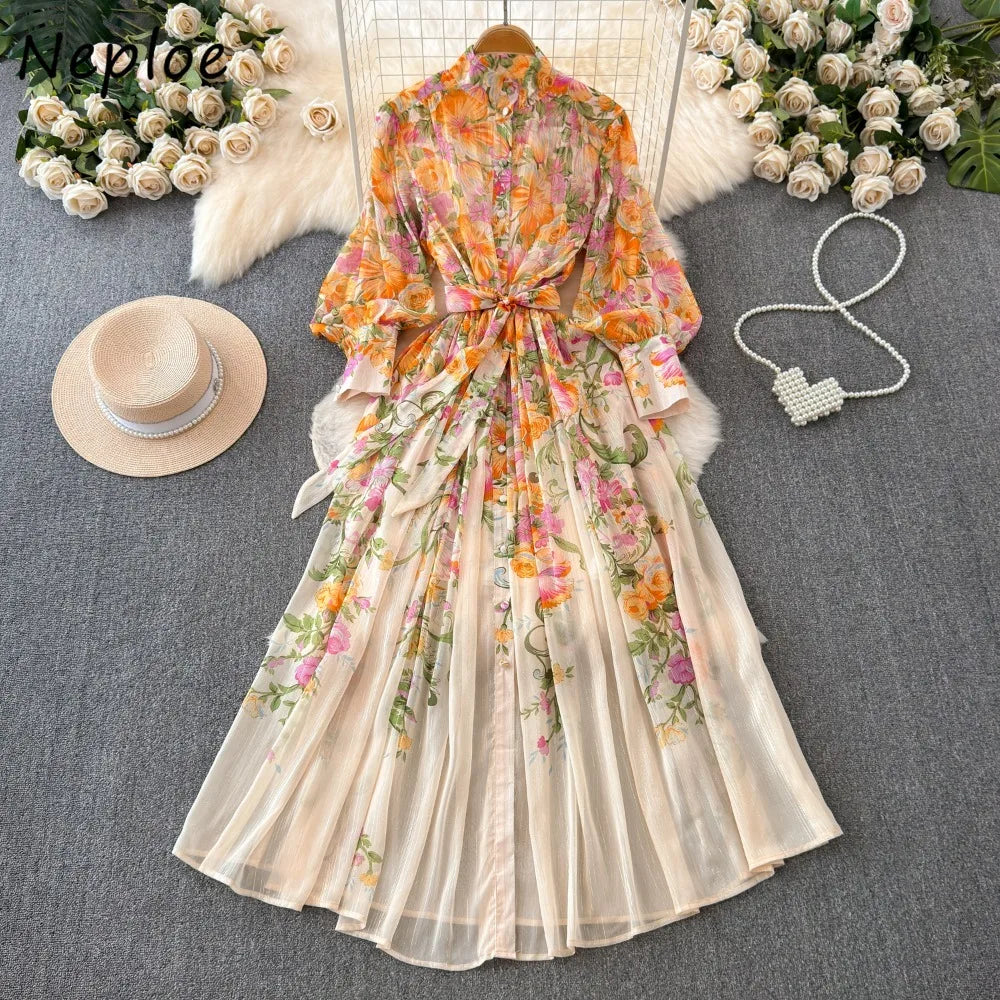 Chiffon Ruched High Waist Dresses