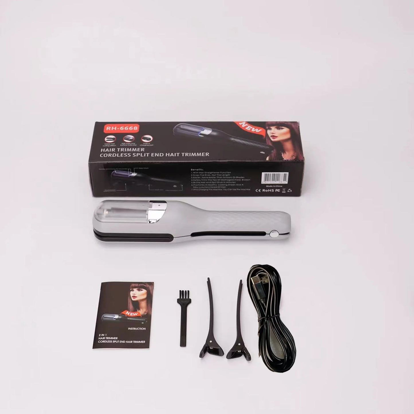 1pc Rechargeable 2-in-1 Hair Trimmer,