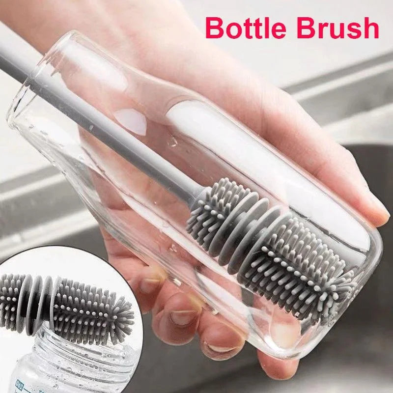 Brush Cup Scrubber Glass Cleaner Kitchen Cleaning Tool Long Handle Drink Bottle Glass Cup Cleaning Brush