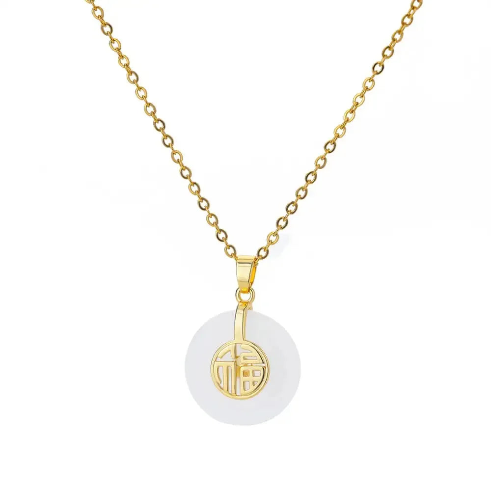 Fashion Stone Opal Oval Necklace For Women Stainless Steel Gold Color Oval Stone Pendant Necklace Wedding Aesthetic Jewelry Gift