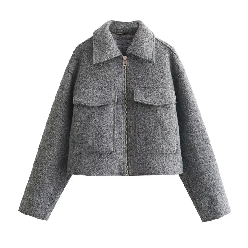 MUJER Tweed Cropped Jackets for Women