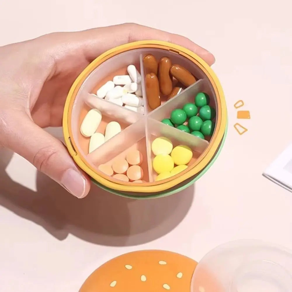 2/3/6 Grid Hamburger Pill Box Sealed Waterproof Portable Medicine Dispenser Multifunctional Large Capacity