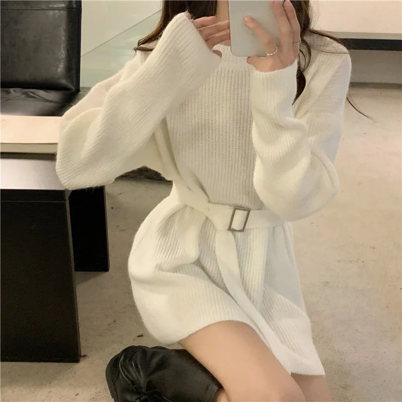 Lazy Style Loose Knitted Dresses for Women