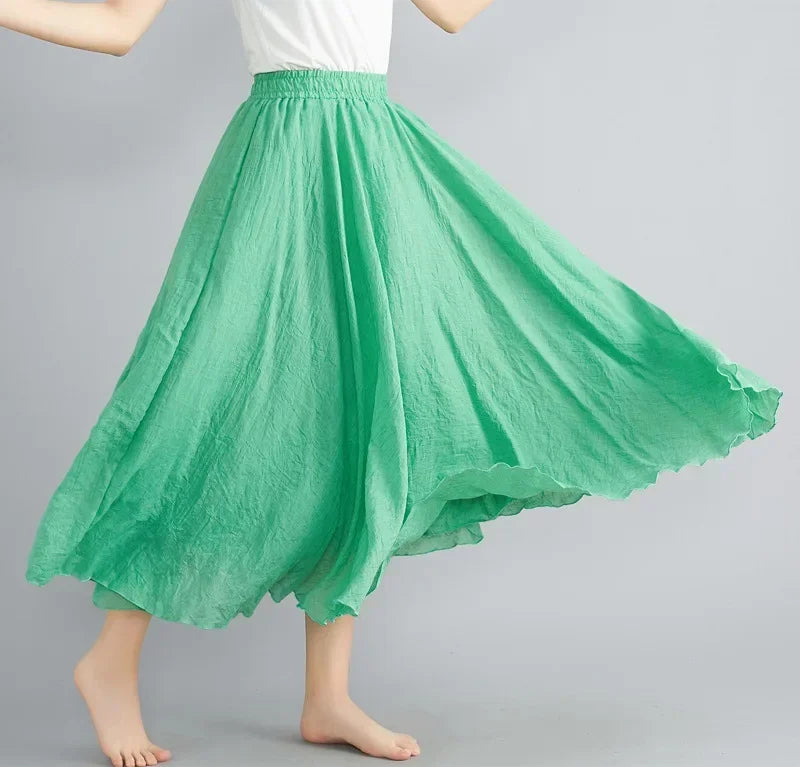 Cotton Linen Women Skirts