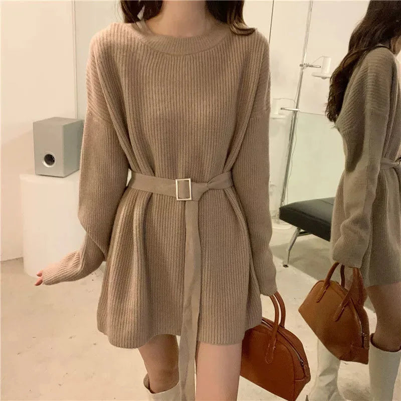 Lazy Style Loose Knitted Dresses for Women