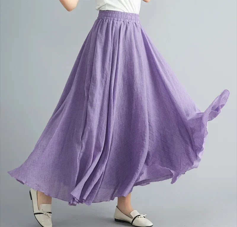 Cotton Linen Women Skirts