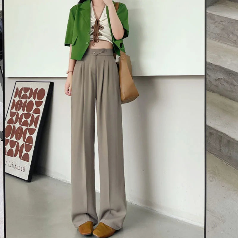 Korean Fashion High Waisted Wide Leg Pants