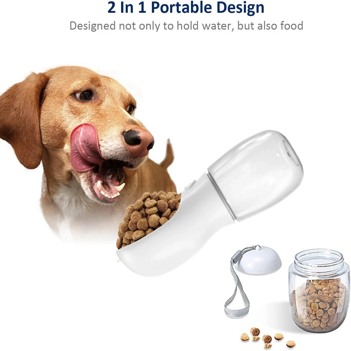 Dog Water Bottle Pet Dispenser with Detachable Food