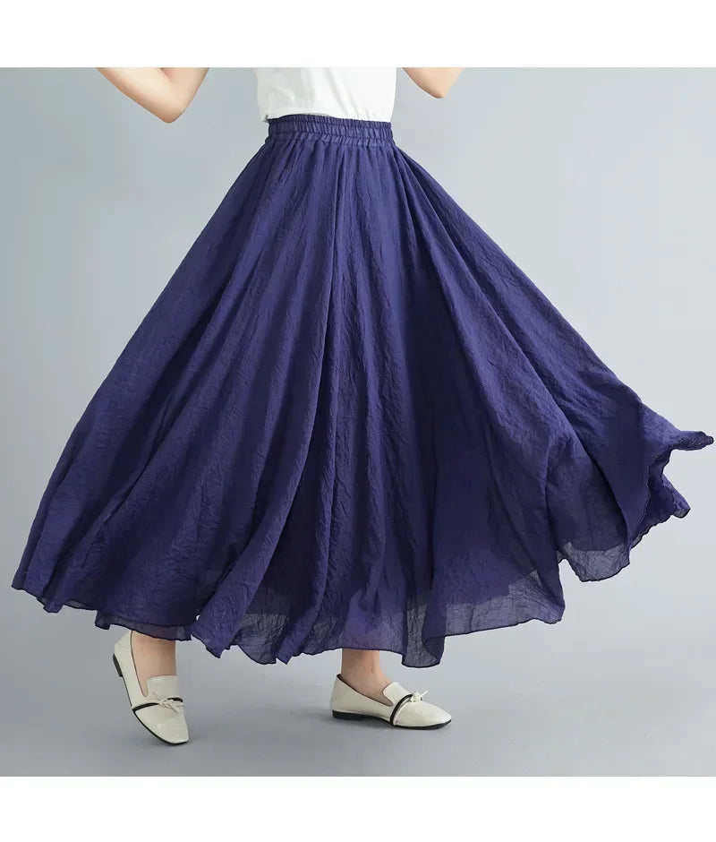 Cotton Linen Women Skirts