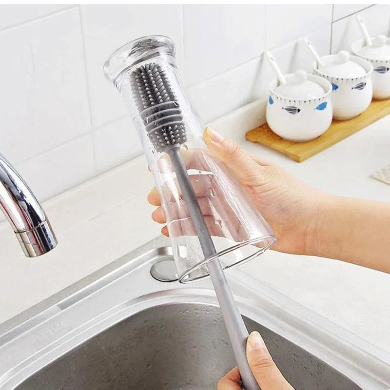 Brush Cup Scrubber Glass Cleaner Kitchen Cleaning Tool Long Handle Drink Bottle Glass Cup Cleaning Brush