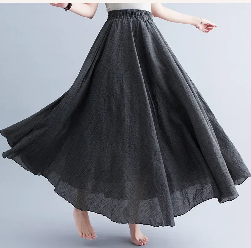 Cotton Linen Women Skirts