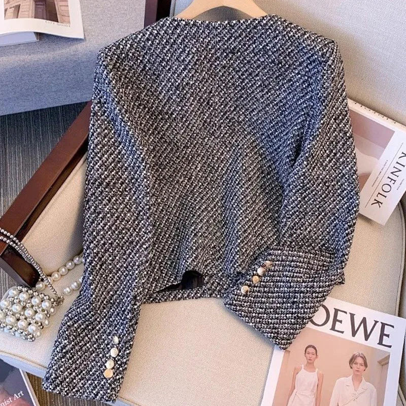 Lucyever Cropped Tweed Jacket for Women