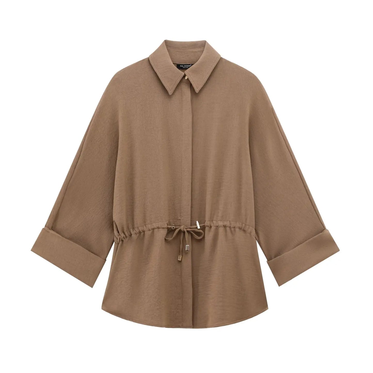 Loose Top+Solid Elastic Waist Trousers