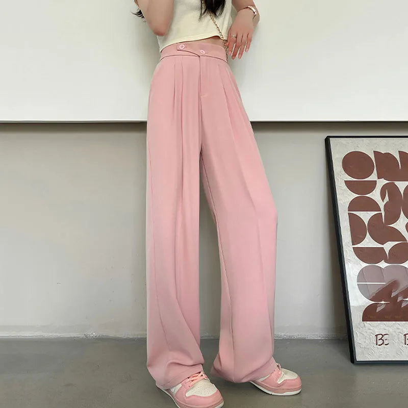 Korean Fashion High Waisted Wide Leg Pants