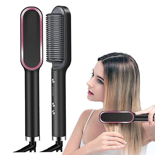 Multifunctional Ionic Hair Straightener Curler Brush Fast Heating Curler Straightener