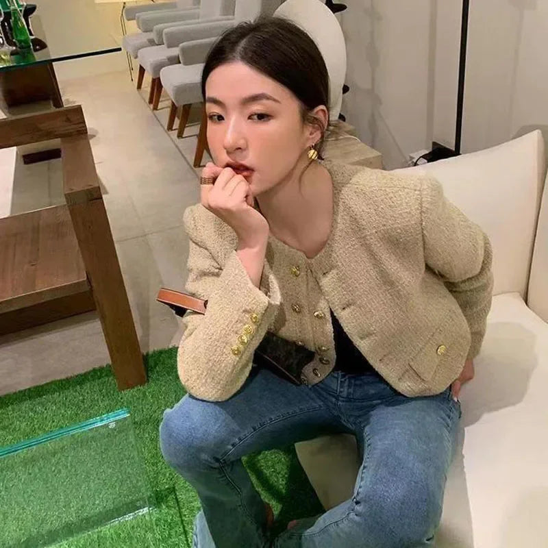 Women's Elegant Chic Double-Breasted with Pocket Jacket