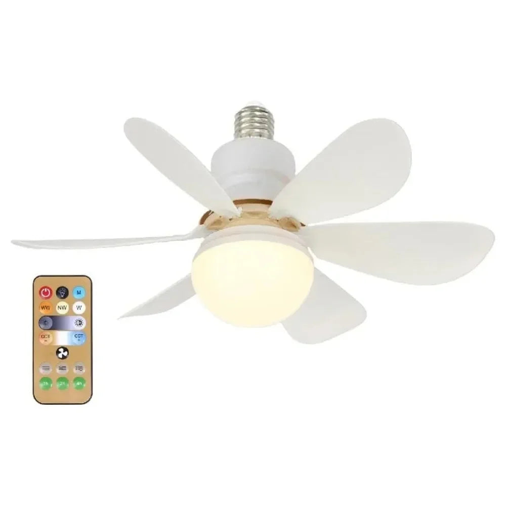 Ceiling Fan Light LED 30W 40W Simple Lights with E27 Remote Control for Home Living