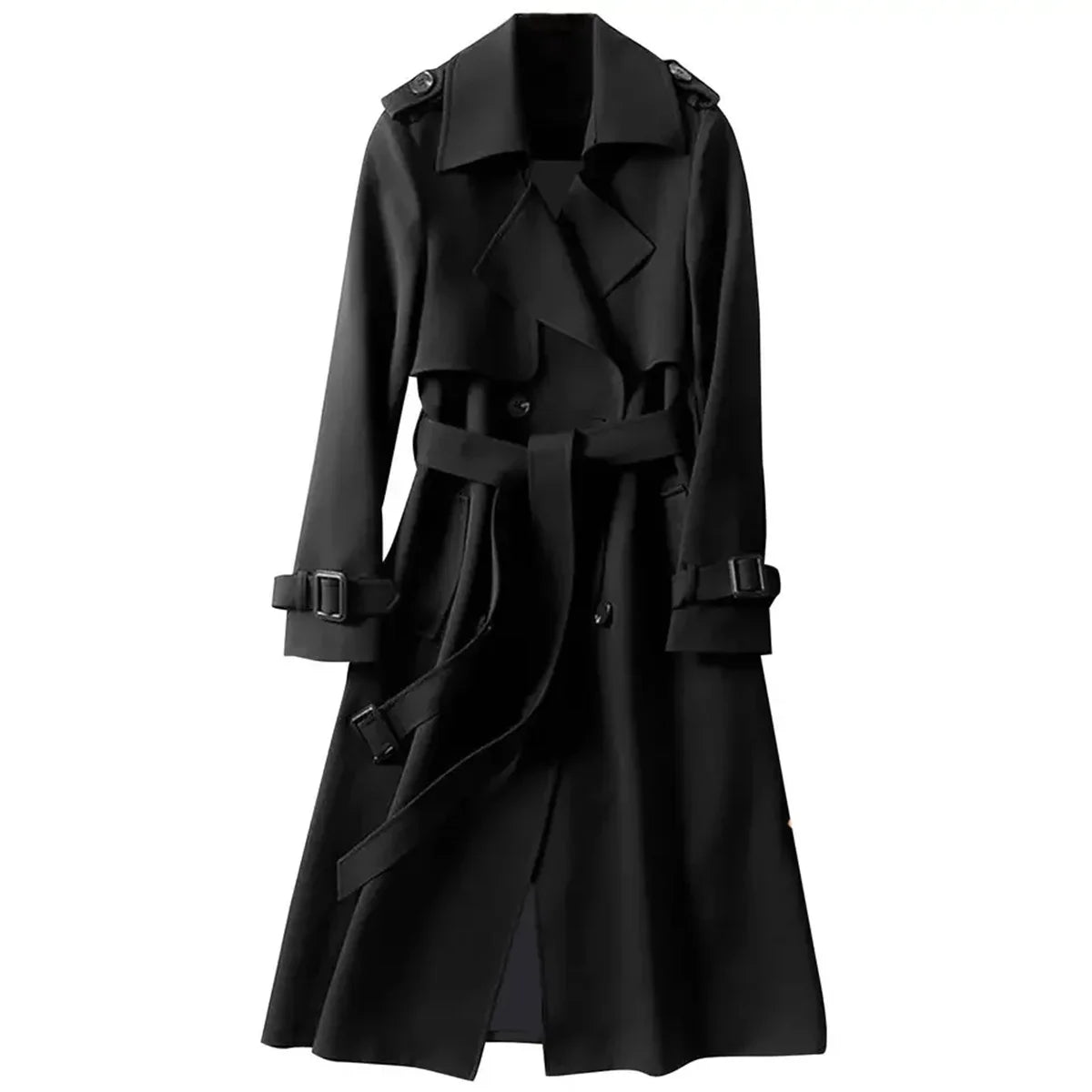 Women Fashion Trench New Coat Spring Autumn Korean Long Sleeve With Belt Jackets Solid British Style Coats Women's Chic Outwear