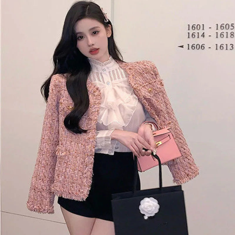 Pink Tweed Jacket for Women