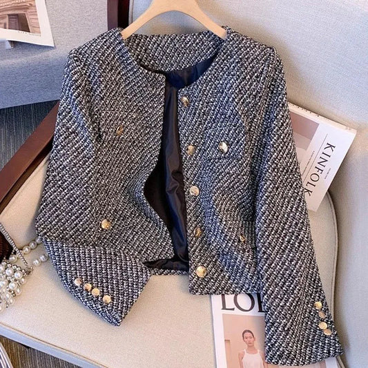 Lucyever Cropped Tweed Jacket for Women