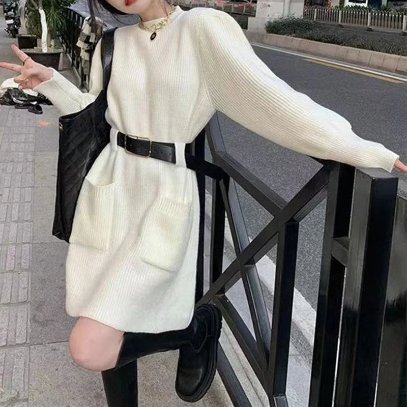 Korean Fashion with Belt Short Dress Women