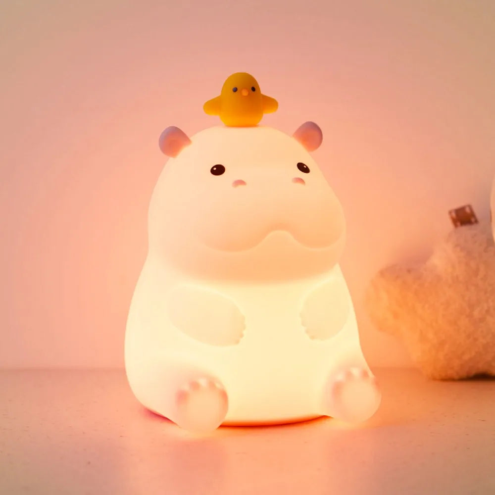 Cute Silicone Squishy Night Lamp Fox Rabbit Dimmable