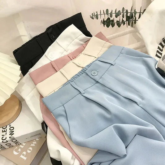 Loose Office Lady Suit Pants Fashion Wild Straight Thin Pants