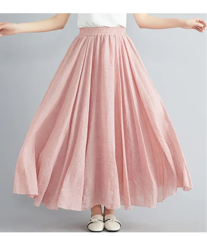 Cotton Linen Women Skirts