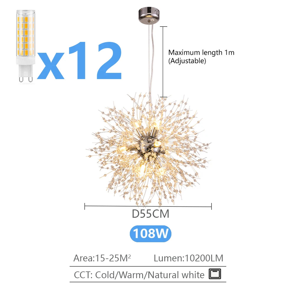 Dandelion LED Chandelier Lighting Pendant Lamp For Living Room Dining Room Home Decoration