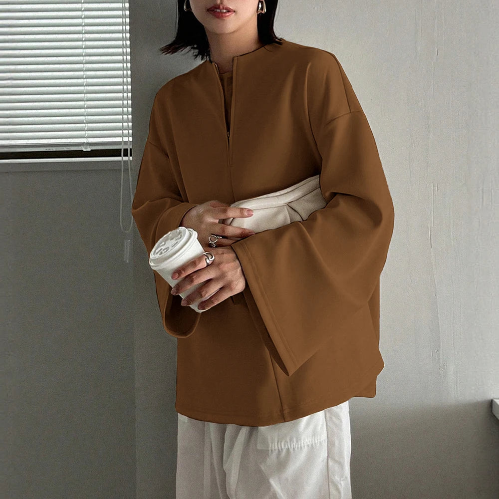 Women's T-Shirts Autumn 2025 Casual Fashion Solid Color