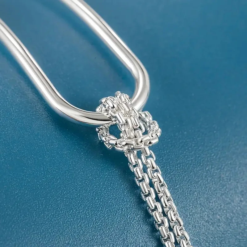 New S925 Silver Minimalist Geometric Collage Bracelet