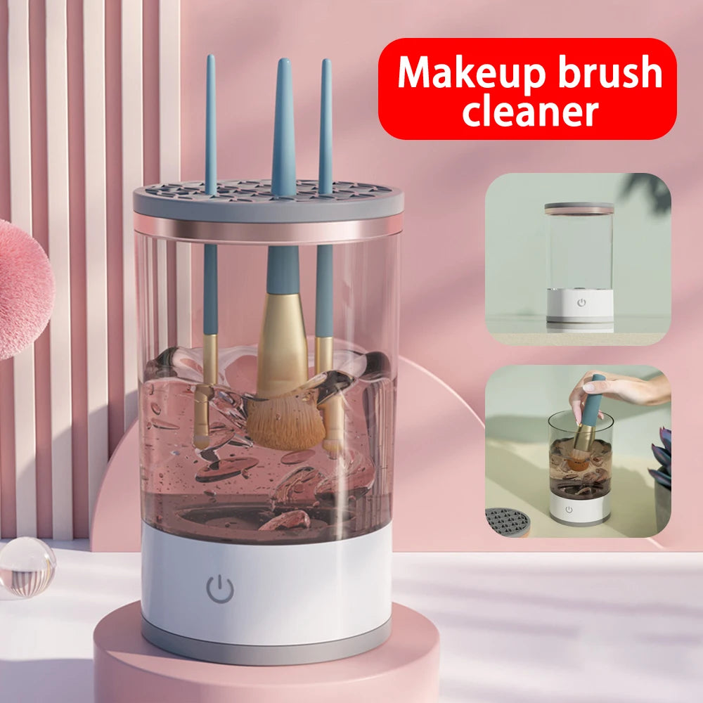 USB Plug Portable Electric Makeup Brush Cleaner with Rubber Makeup Machine