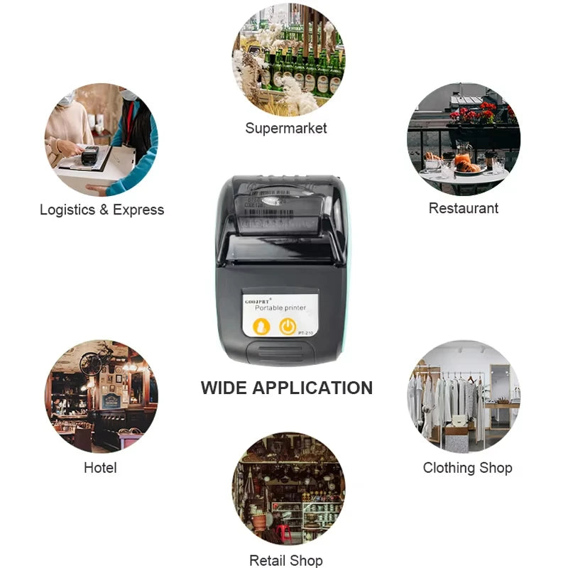 GOOJPRT 58mm Mini Portable Thermal Printer Bluetooth