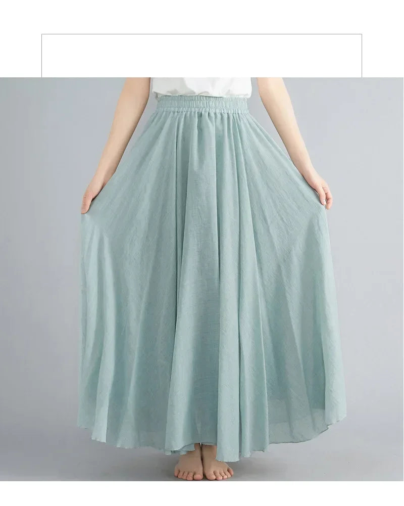 Cotton Linen Women Skirts