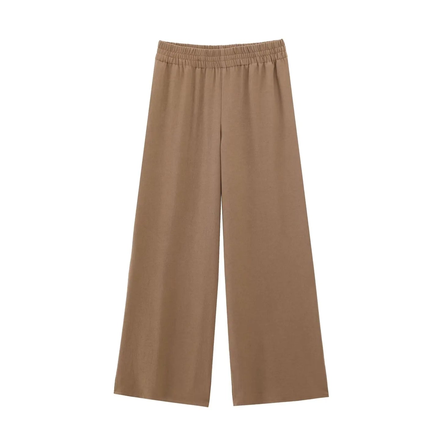 Loose Top+Solid Elastic Waist Trousers