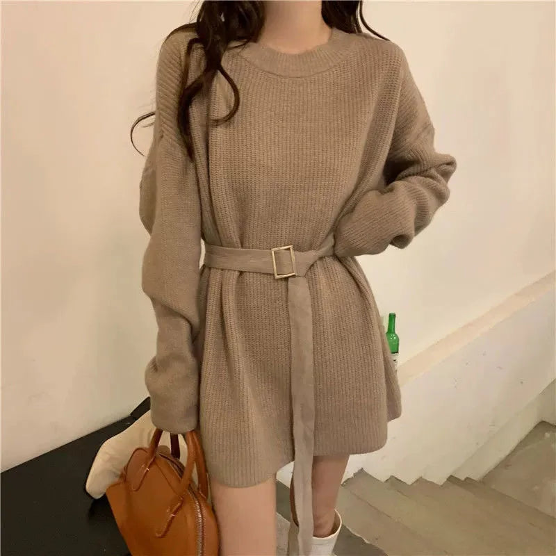 Lazy Style Loose Knitted Dresses for Women
