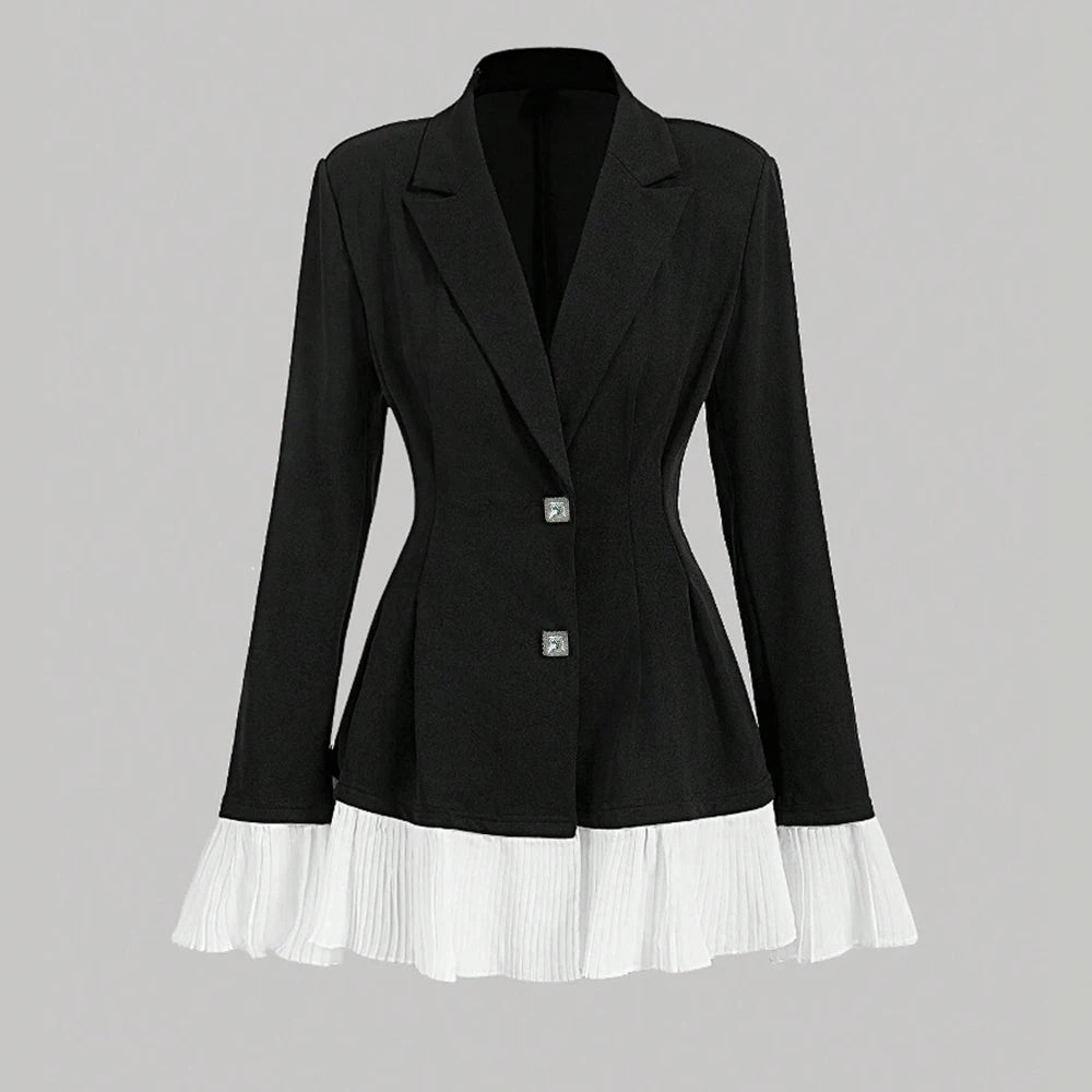 2025 Plain Flounce Long Sleeve Lapel Single Breasted Workwear Blazers