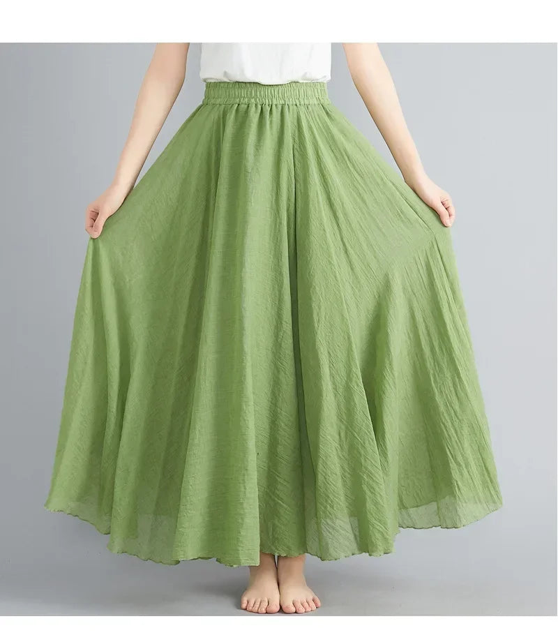 Cotton Linen Women Skirts