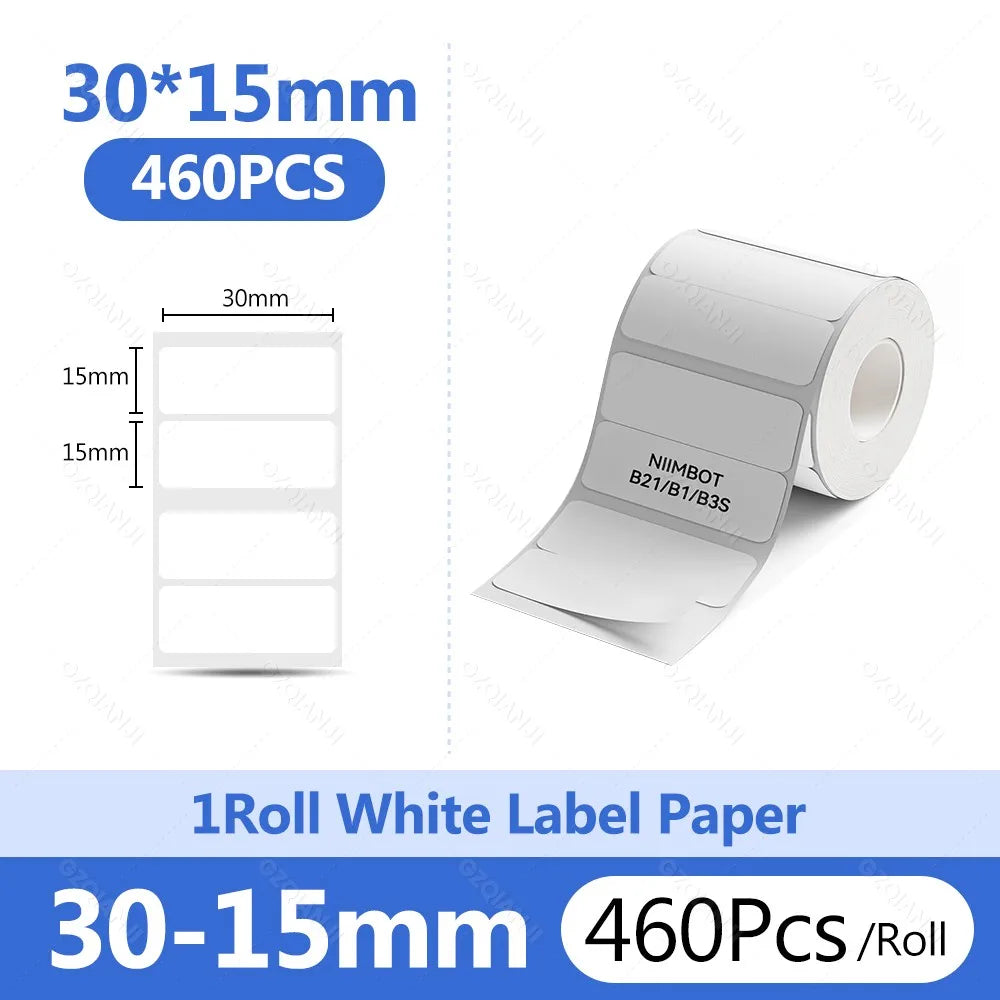 Niimbot 1Roll B1 White Sticker Paper Waterproof Adhesive Thermal Printer Tape