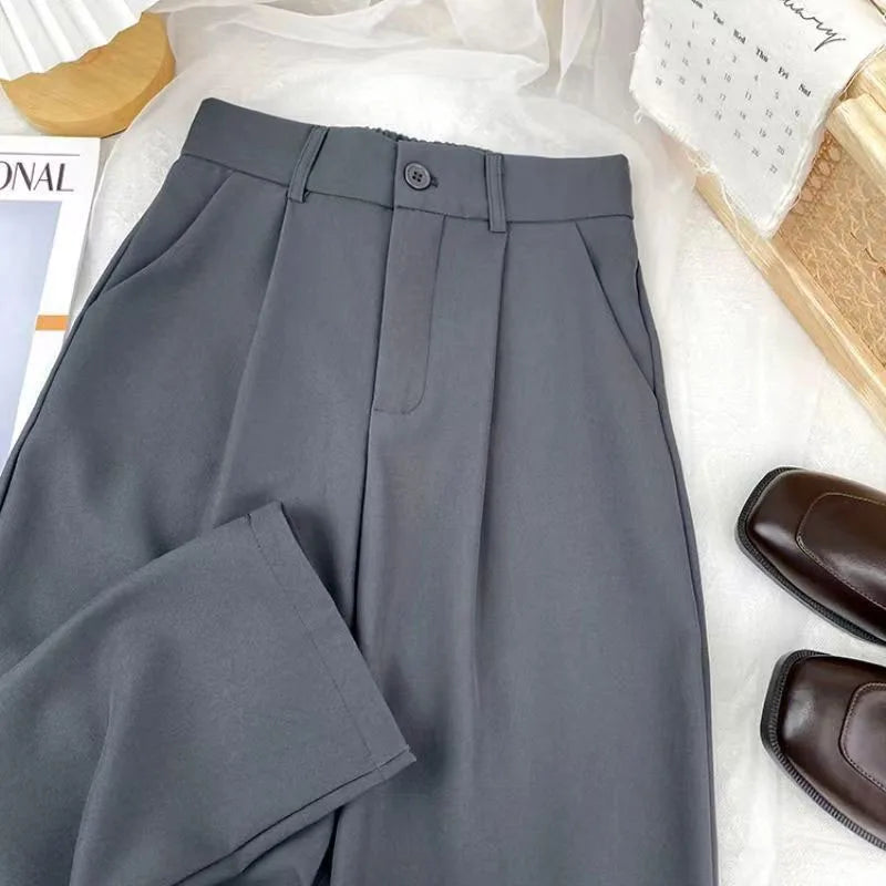 Loose Office Lady Suit Pants Fashion Wild Straight Thin Pants