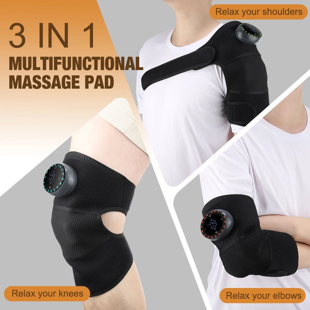 3 in 1 Heating Shoulder Massager Electric Knee Massage Blet Vibration Calf Heated Pad Hot Compress Joint Shoulder Steamer Device