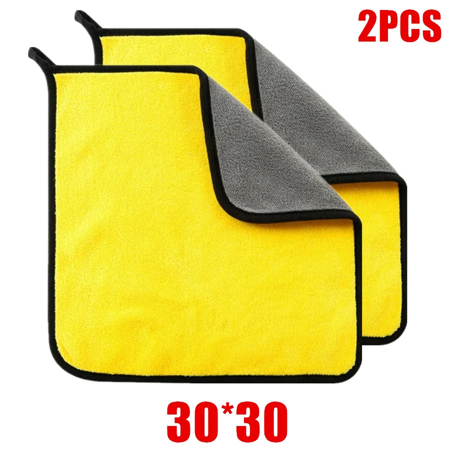 1/2/6pcs Microfiber & Car Body Washing Towels Double Layer Clean Rags Car Accessories